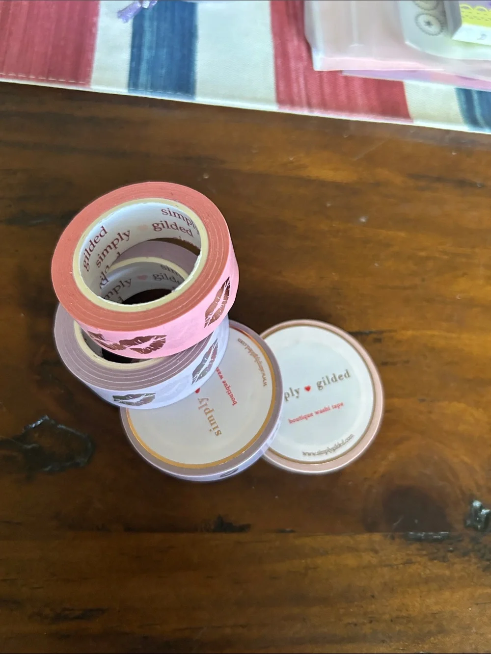 Simply Gilded Kiss Print Washi tape bundle 4- Pink & Lavender
